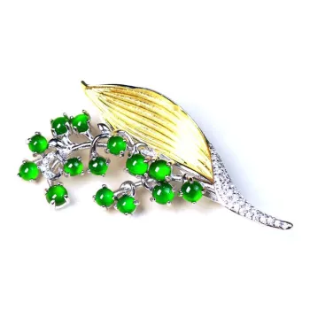 GUANFEI Ice Glutinous Jadeite Brooches Women's