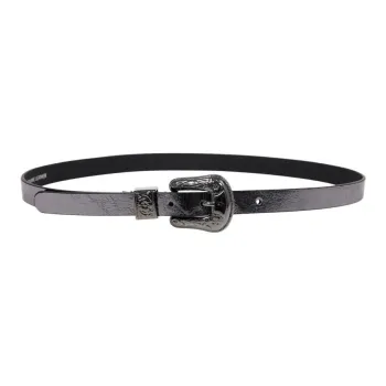 Golden Goose Metal Patent Leather Cow Leather Leather Belts Women's Black  
