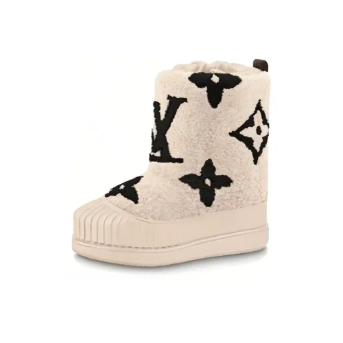 LOUIS VUITTON Short Snow Boots Women's White