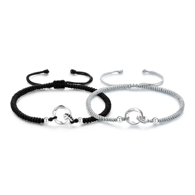 Lao Feng Xiang S999 Fine Silver Sterling Silver Bracelet Pair Unisex-15