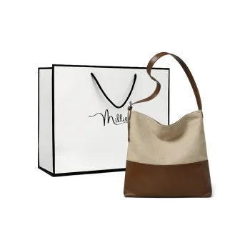 MILLIE'S Cow Leather Shoulder Bag Tote Regular Women's Brown Apricot