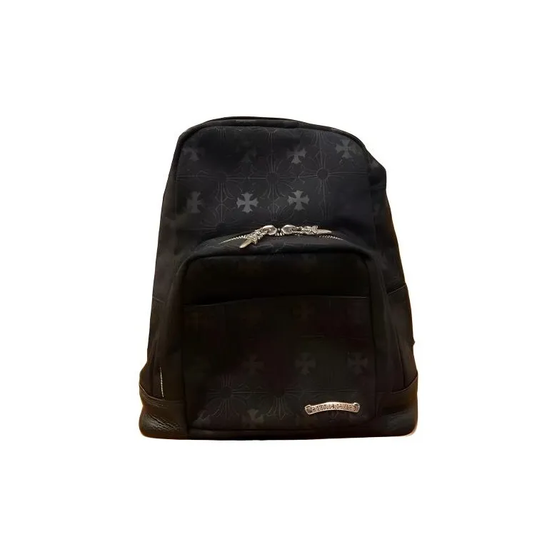 Chrome Hearts Denim Backpack Large Size Unisex Black-0