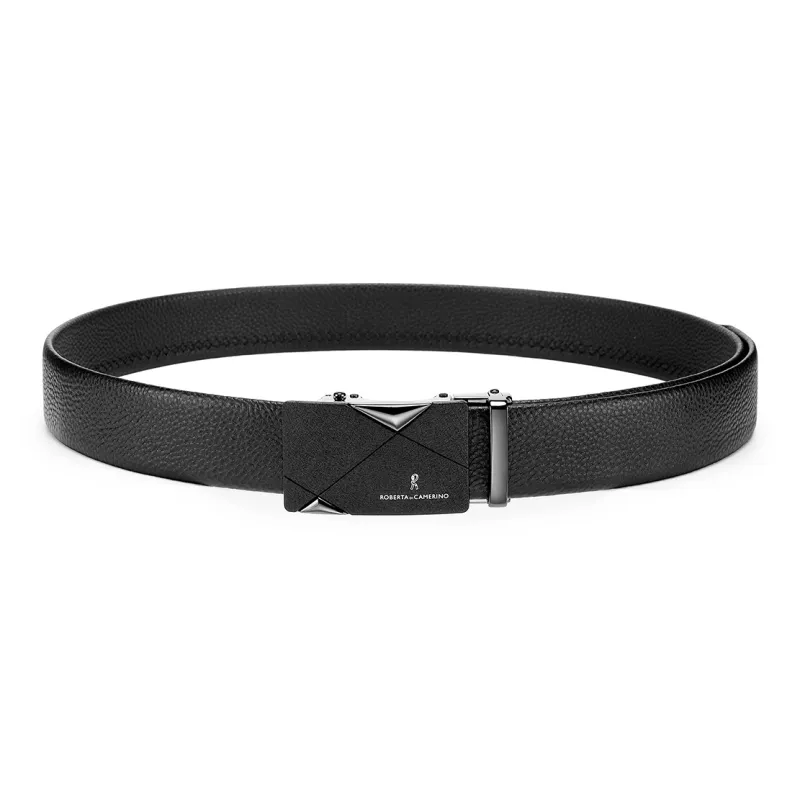 ROBERTA DI CAMERINO Top Grain Cow Leather Belts Men's Black 3.5CM-6