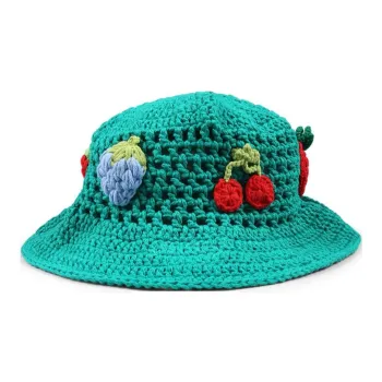 Stella McCartney Berry embroidered Crochet Bucket Hat