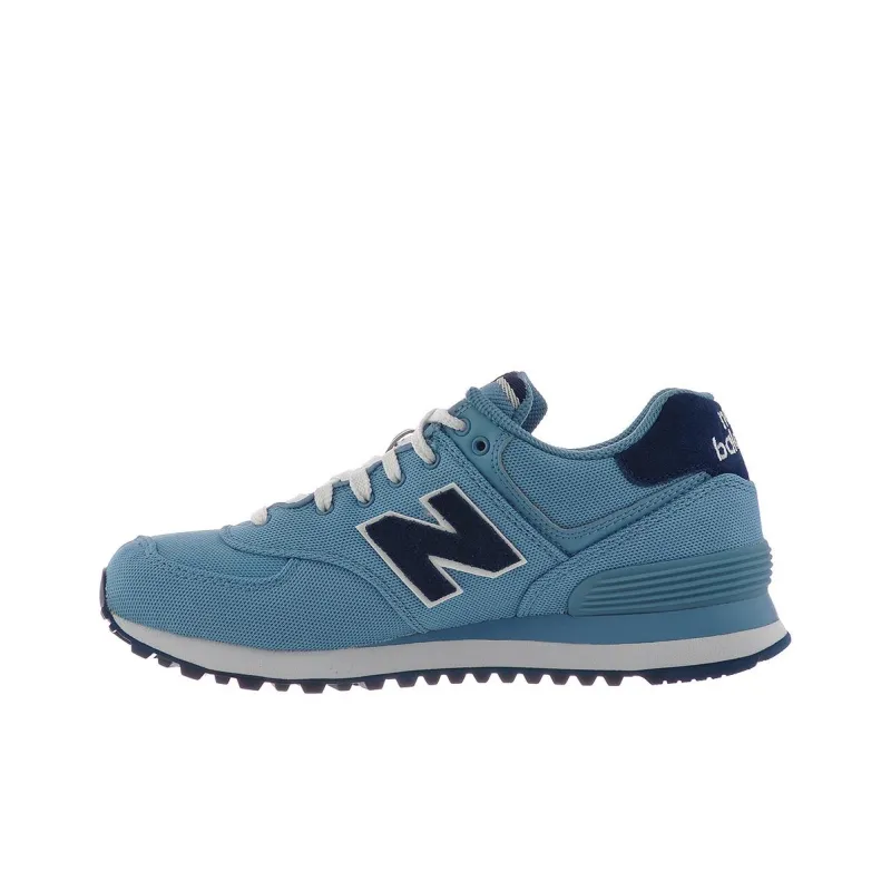 New Balance NB 574 Slip Resistant And Breathable Low Top Running Shoes Women's White Blue-0