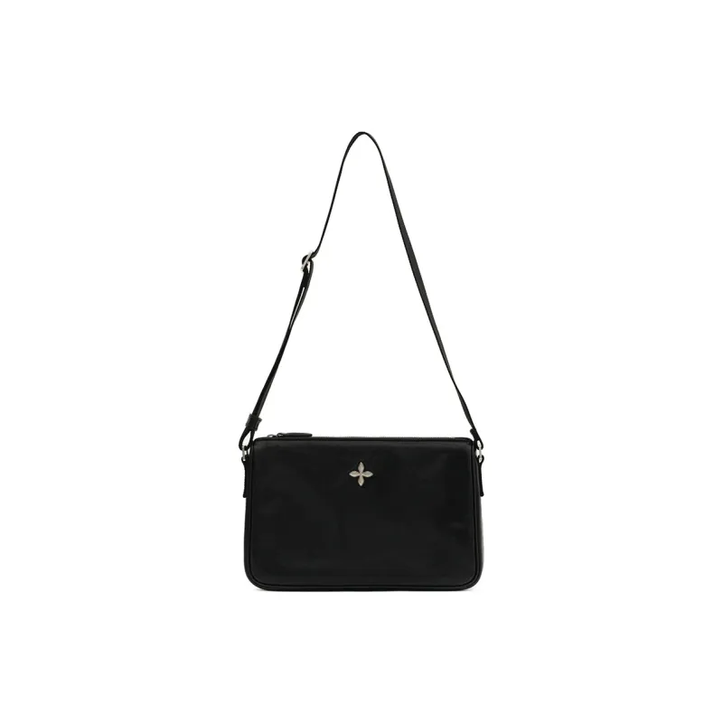 SMFK Cow Leather Shoulder Bag Women's Wilderness Black-0