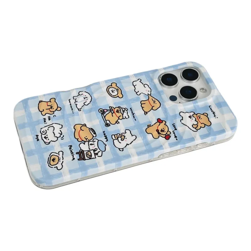 Sopi Acrylic Material Couple Dog Magnetic Stand Phone Cases Compatible With IPhone 16/15 Pro Max/Apple 13/14 Pro/Max-7