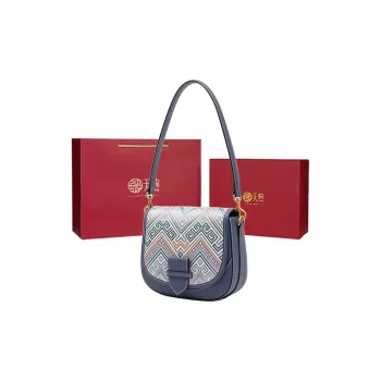 Pmsi Cow Leather, Split Cow Leather Shoulder Bag Trumpets Women's Blue
