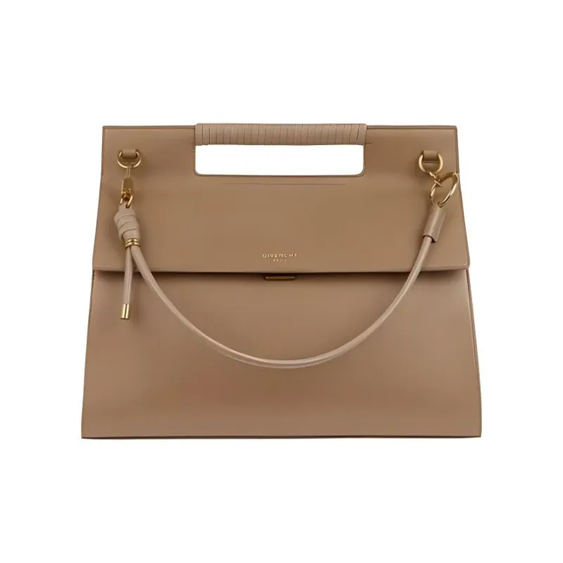 Givenchy Smooth Leather One Shoulder Handbags Large Size Women's Taupe-1