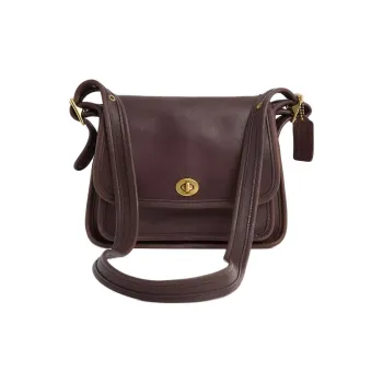 COACH VintageLegacy Glove Tanning Crossbody Bag Shoulder Bag Medium Size Women's Mahogany Brown