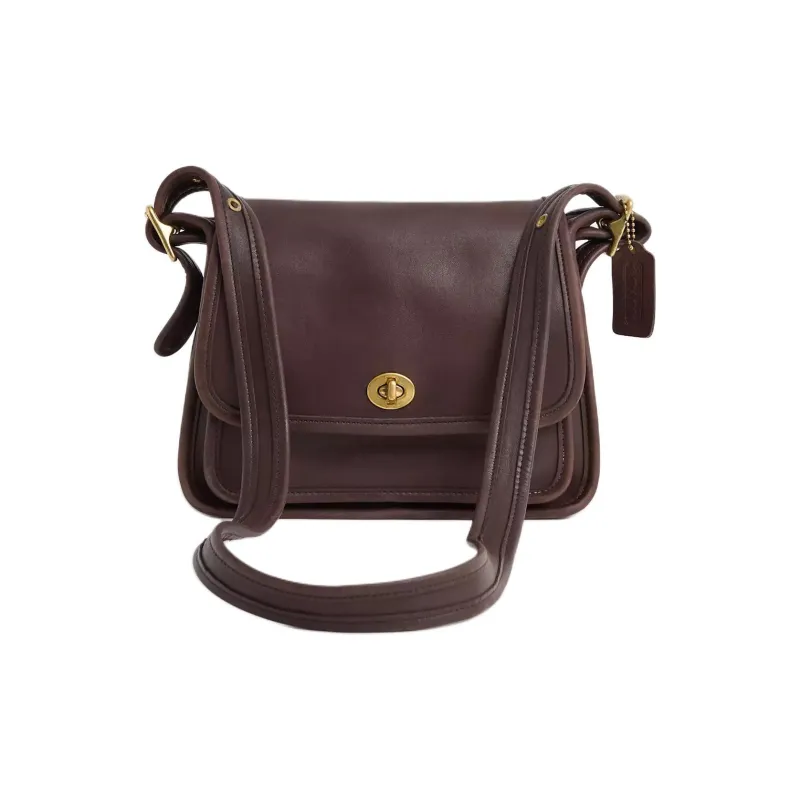 COACH VintageLegacy Glove Tanning Crossbody Bag Shoulder Bag Medium Size Women's Mahogany Brown-0