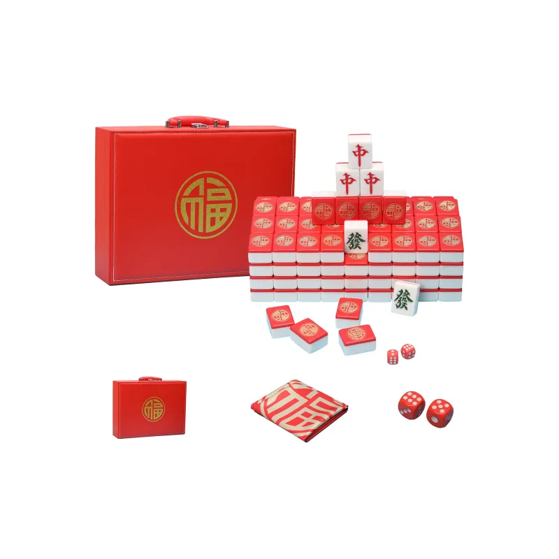 SHANGKECHENGPIN 42mm Fulin Double Red & Large Size Mahjong Board Games-5