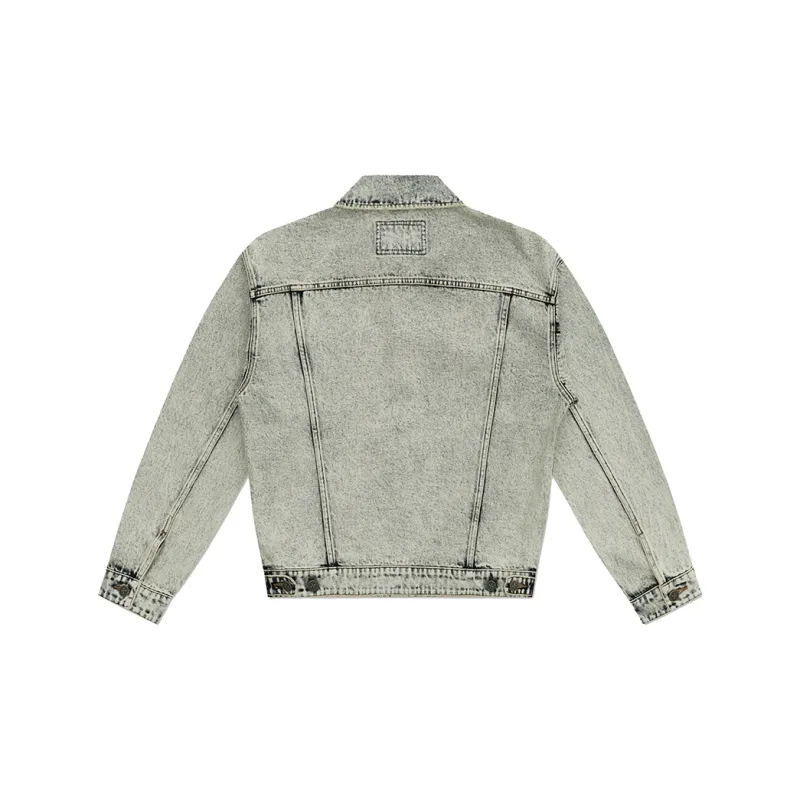 SMFK Denim Jacket Unisex White Snowflake-1