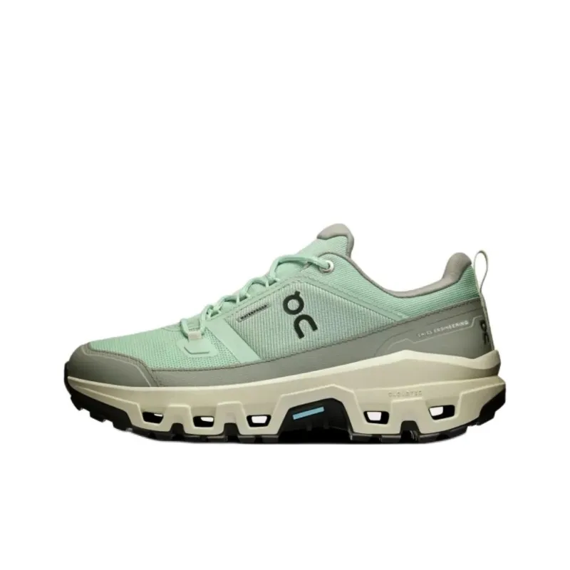 On Anti Slip Wear Resistant Low Top Trekking Shoes Women's Green-0
