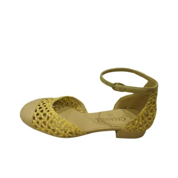 CHANEL 22P Casual Single Shoes Women's Yellow