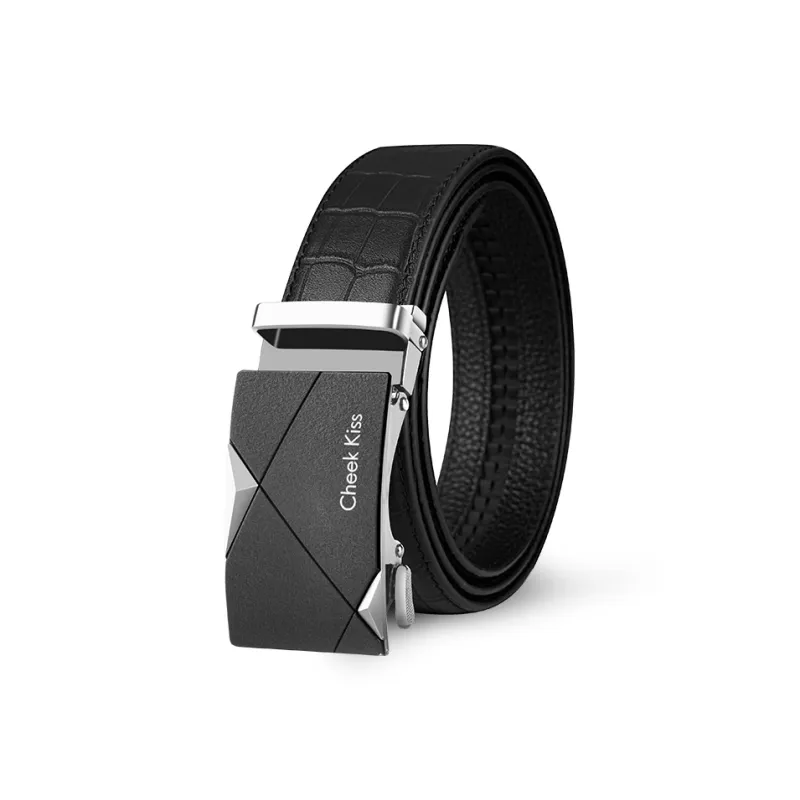 Cheekkiss Cow Leather Belt Father's Day Men's Black 3.5cm-21