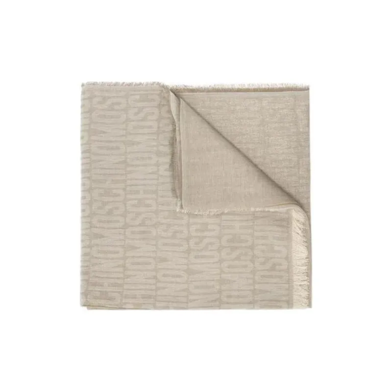 MOSCHINO Cotton, Modal Knit Scarves Women's Beige-0