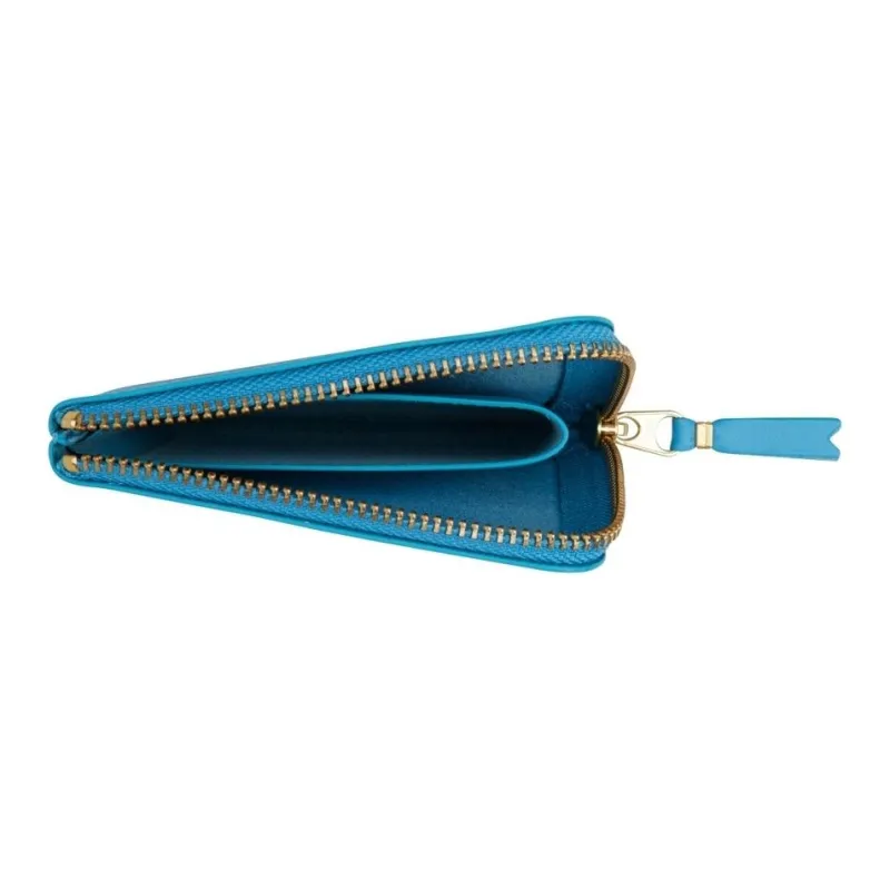 CDG Cow Leather Wallet Unisex Blue-2
