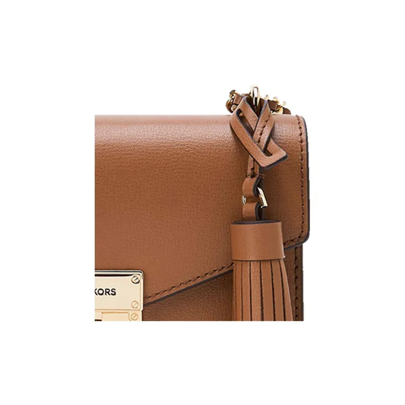 MICHAEL KORS Rose Cow Leather Shoulder Bag Trumpets Women's Leather Brown-3