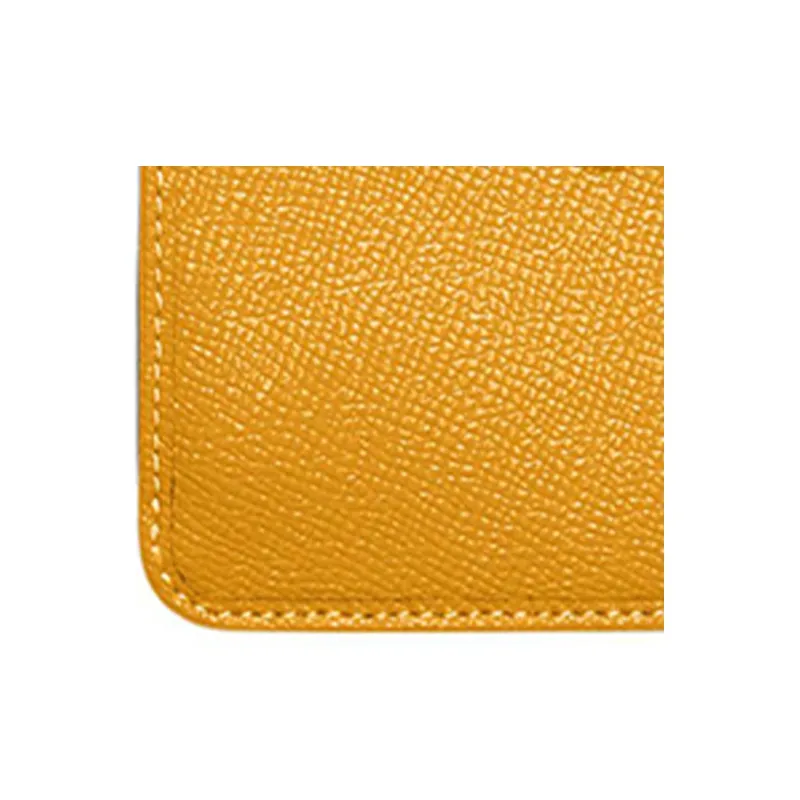 COACH Skinny Id Case Cross Grain Leather Coin Purse, Card Holder Mini Women's Yellow-3