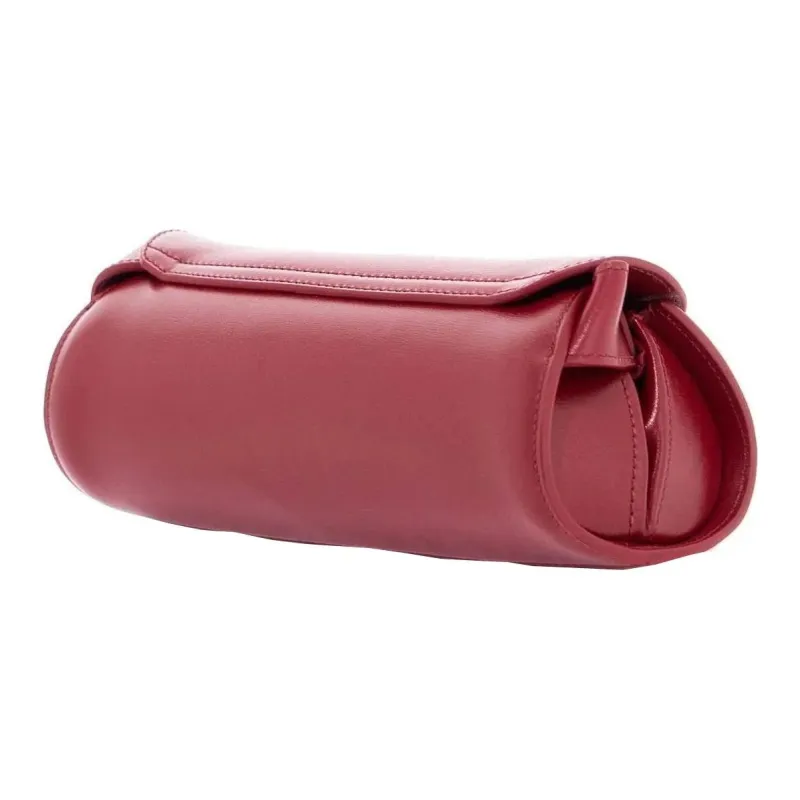 JIL SANDER Cannolo Calfskin Shoulder Bag Crossbody Bag Mini Women's Cedar Red-2