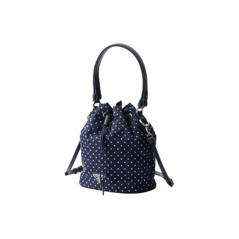 PRADA Reclycle Polyamide Bucket Bags Handbags Mini Women's Baltic Sea Blue-1