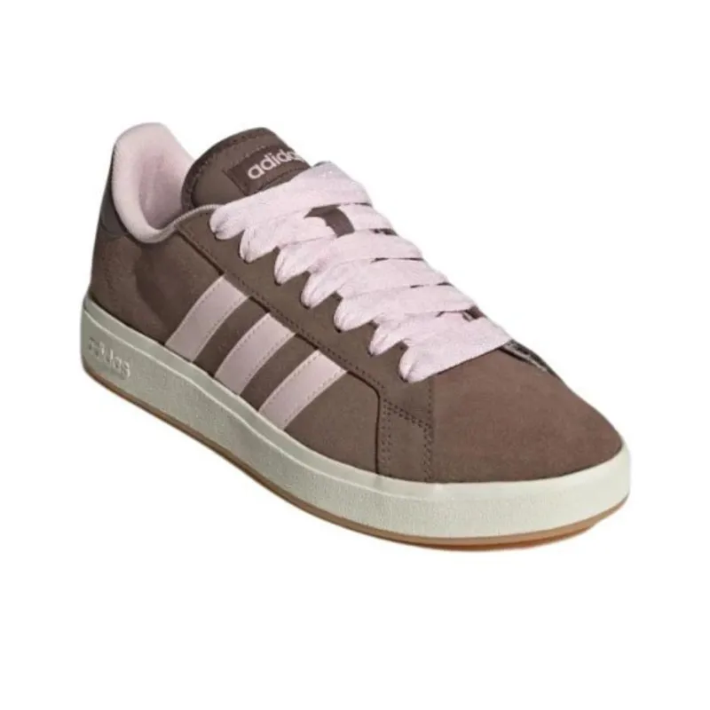 Adidas Grand Court Base 00s Anti Slip Wear Resistant Low Top Skateboard Shoes Unisex Brown Pink-2