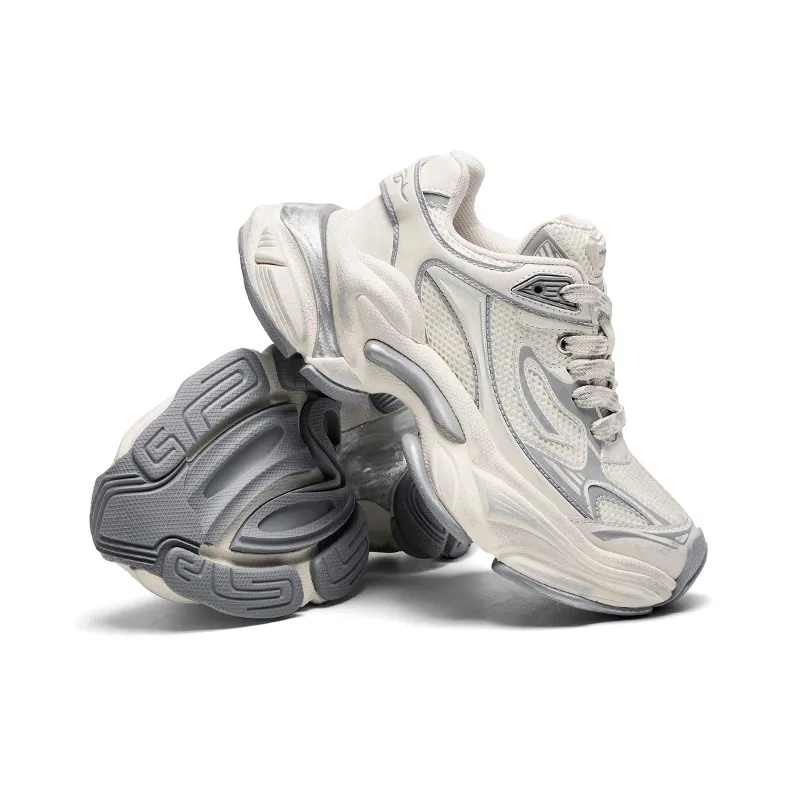 CHERYKALLY Time Swirl Cushioning Anti Slip Wear Resistant Breathable Height Increasing Low Top Chunky Sneakers Unisex-4