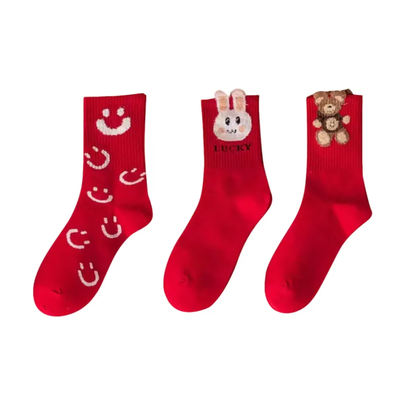 Qiao Ni Tong Mid Calf Socks Unisex Combo Set-1