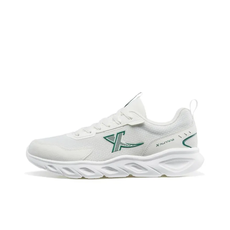 XTEP Slip Resistant And Abrasion Resistant Coverage Low Top Casual Sprint Running Shoes Men's Sail White-0