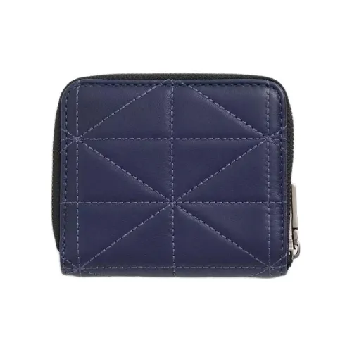COACH Smooth Leather Wallet Small Size Unisex Blue