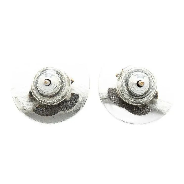 CHANEL 2011 Rhinestones Cc Push Back Earrings Costume Earrings-1
