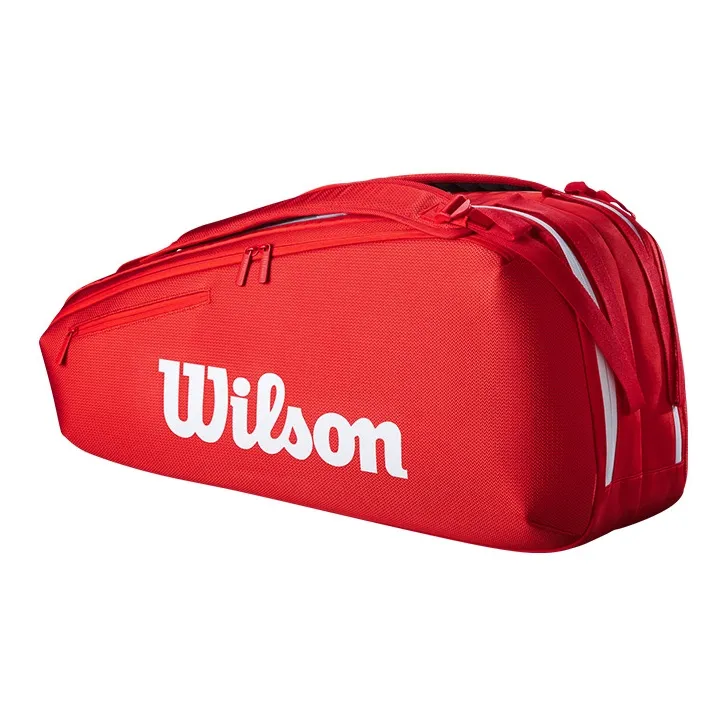 Wilson Tennis Racket Bags Unisex Large Capacity Holds 6 Pieces Red-1