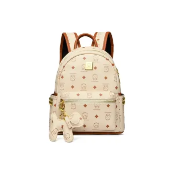HCXK PU Backpack Women's Ecru/Silver/Black/Blue/Pink