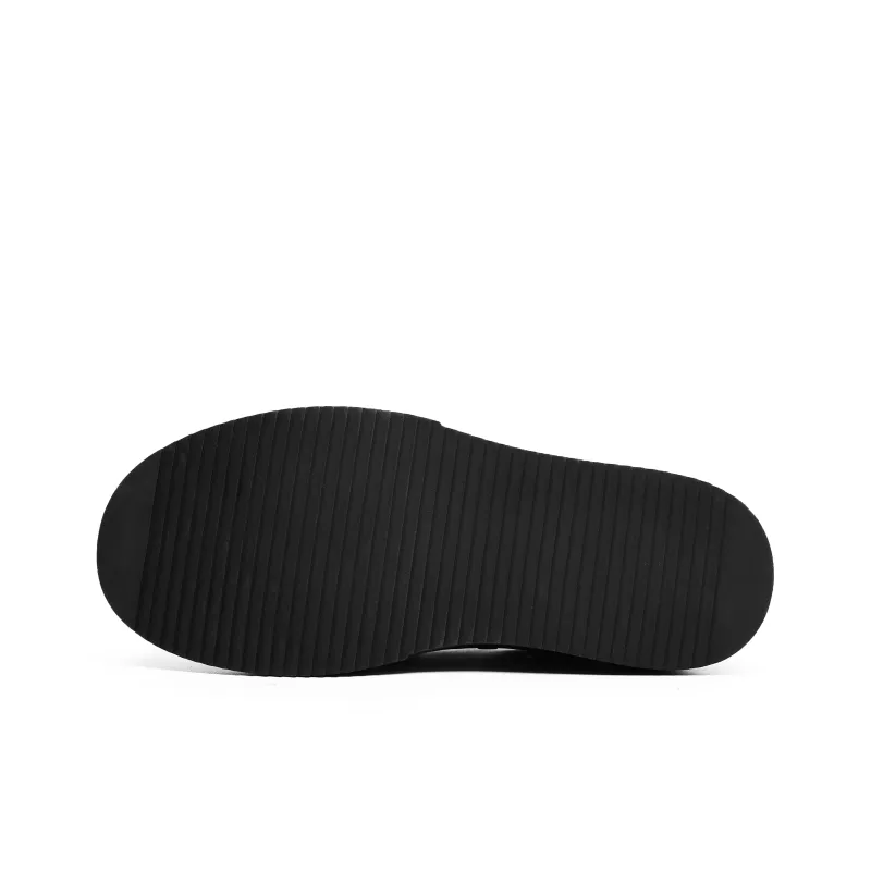 Hong Kong Meng Anti Slip And Wear Resistant Height Increasing Low Top Skateboard Shoes Unisex Black-7