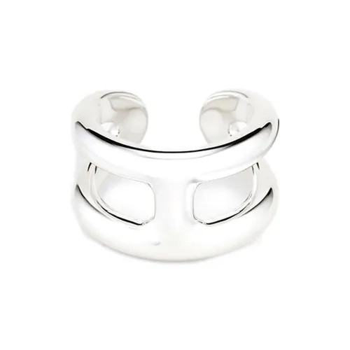 HERMES 925 Sterling Silver Rings Men's Silver