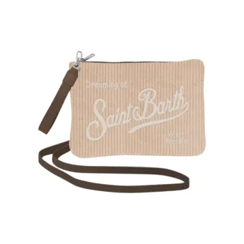 MC2 SAINT BARTHELEMY Corduroy One Shoulder Crossbody Clutch Unisex Beige