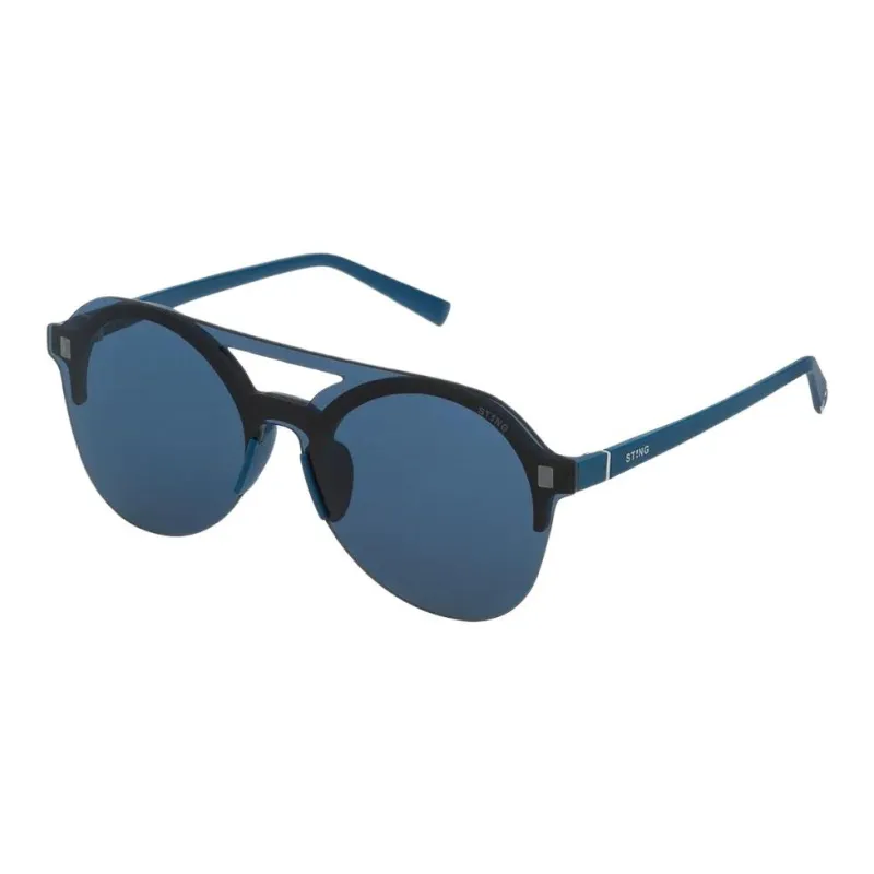 Sting Injection Molded Metal Aviator Sunglasses Men's Blue-0