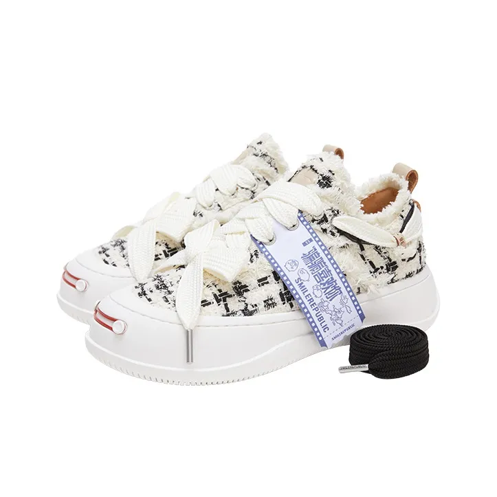 'PIANPIANXIHUANNI'DIANYING x SMILEREPUBLIC Anti-Slip And Wear-Resistant Coverage Low-Top Canvas Shoes Unisex-7
