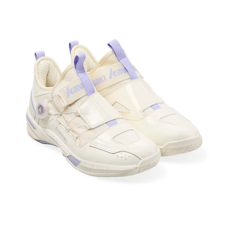 Kawasaki Cushioning, Slip Resistant, Abrasion Resistant, Impact Resistant Low Top Badminton Shoes Unisex Beige Purple-1