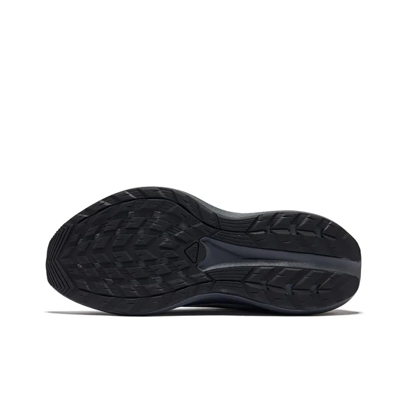 Erke Smocking Cushioning Rebound Low Top Training Running Shoes Men's Snow Gray Jet Black-4