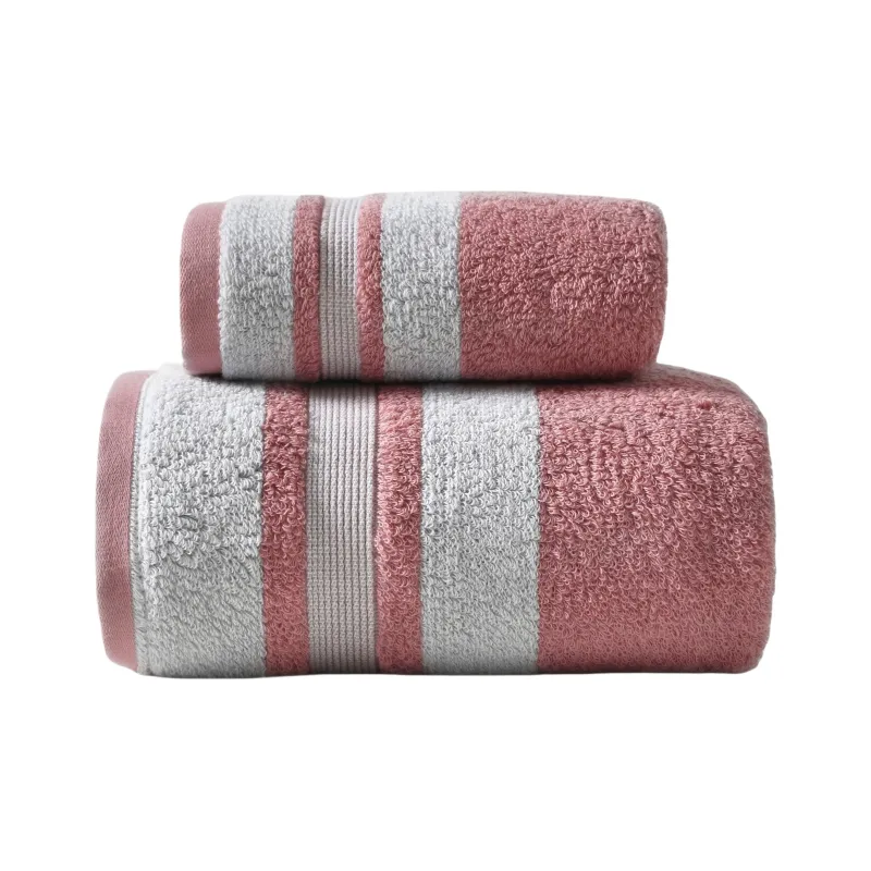 HLA Classic Color Blocking 100% Cotton Towel Bath Towel-10