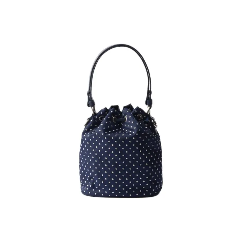 PRADA Reclycle Polyamide Bucket Bags Handbags Mini Women's Baltic Sea Blue-3