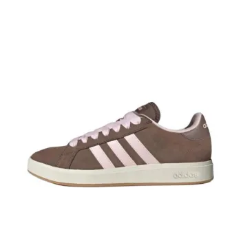 Adidas Grand Court Base 00s Anti Slip Wear Resistant Low Top Skateboard Shoes Unisex Brown Pink
