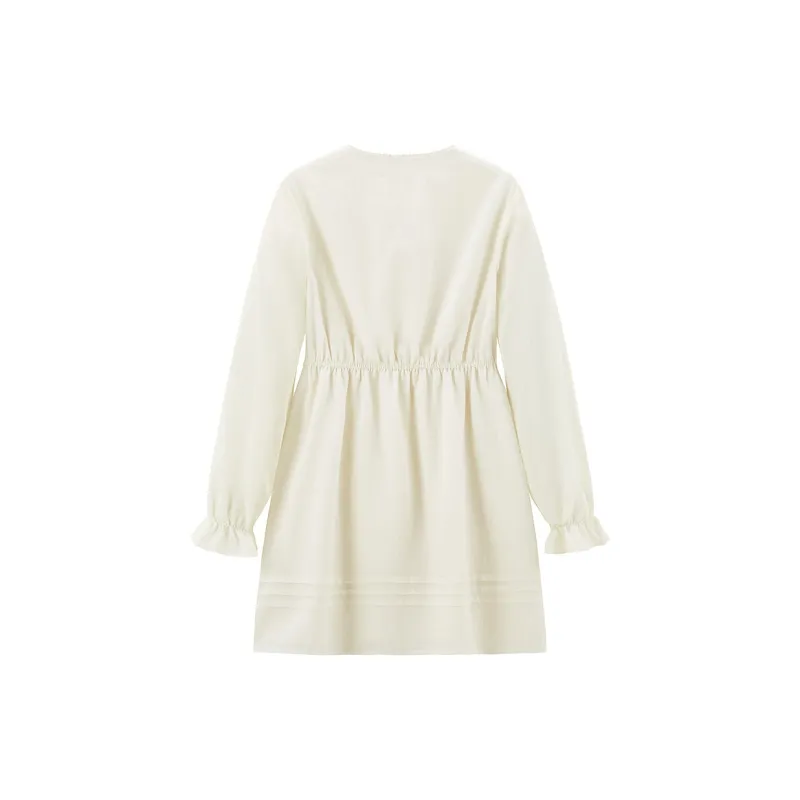 LEDIN Long Sleeved Dress Women's Mist White-1