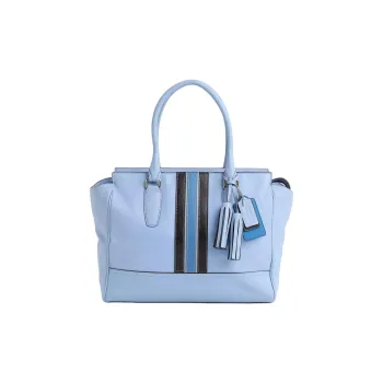 COACH LegacyCarryall Leather Handbag Medium Size Women's Blue