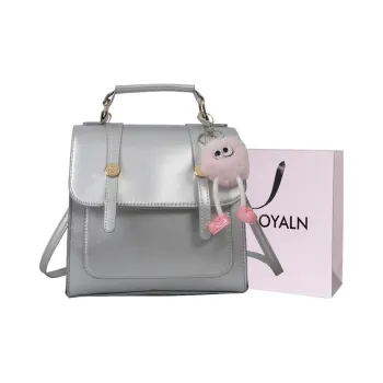 LOUIS ROYALN PU Backpack Handbag Regular Women's Black/Pink/Silver/Coffee