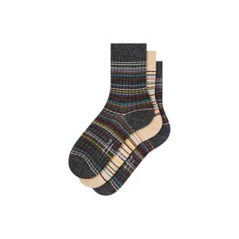 Paul Smith Three Pack Of Cotton Socks With Lurex Thread