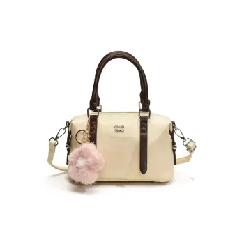 LUVISTRUE PU Boston Bag One Shoulder Handbag Crossbody Bag Women's White/Black/Pink/Coffee