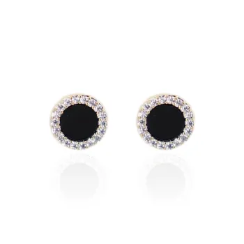 PINK U Alloy Stud Earrings Women's Black